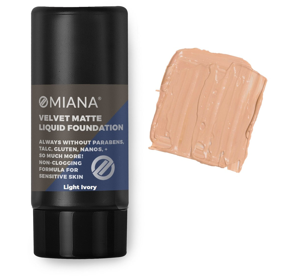 Omiana Velvet Matte Liquid Mineral Foundation - Light Ivory